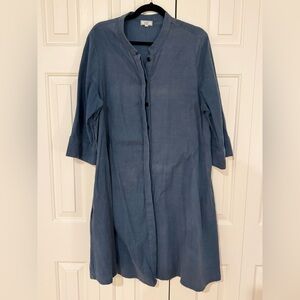 Women's Blue Button-Down Dress